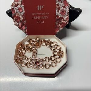 BP Rose Gold Bracelet with Red Accent